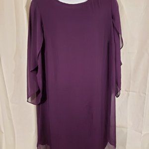 MSK Women Burgundy Dress with Fly away sleeves 24W